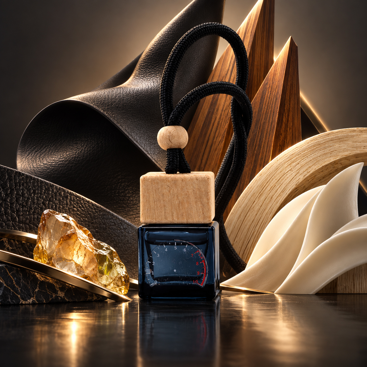 Apex car diffuser in a dark luxury studio scene
