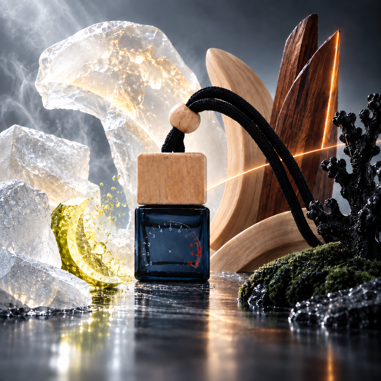 Trailhead car diffuser in a cool rugged studio scene
